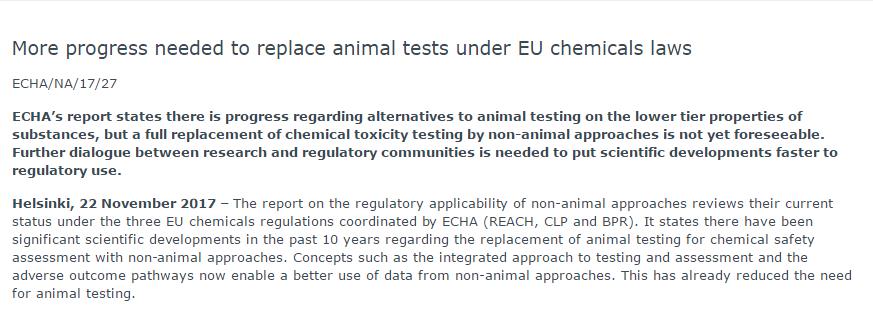 非动物,实验,替代,替代方法,REACH,ECHA
