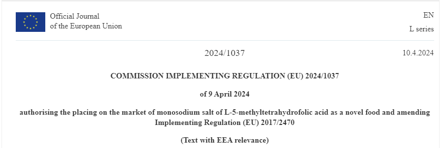 EU,Novel,Food,Use,Substance,Approve