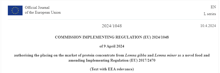 EU,Novel,Food,Use,Substance,Approve