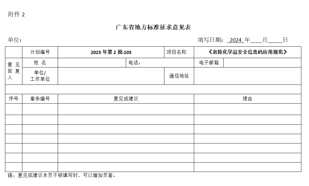 广东,危险化学品,安全信息码,应用规范,征求意见